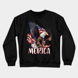 Eagle American Flag USA Flag 4th of july Merica Crewneck Sweatshirt